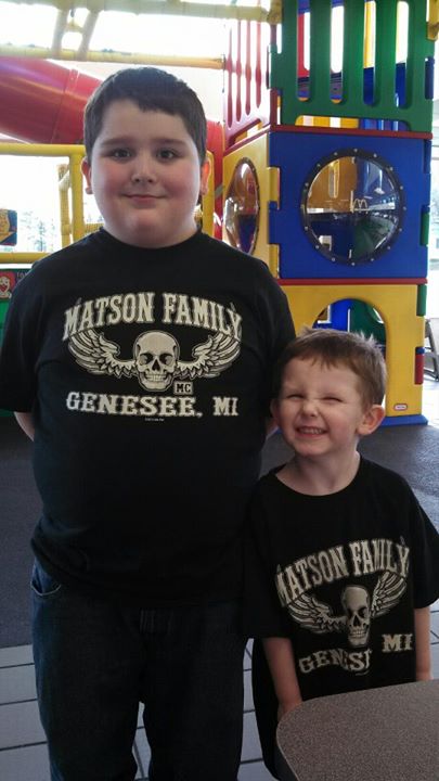The Matsons in personalized Motorcycle Club shirts. Design #A245