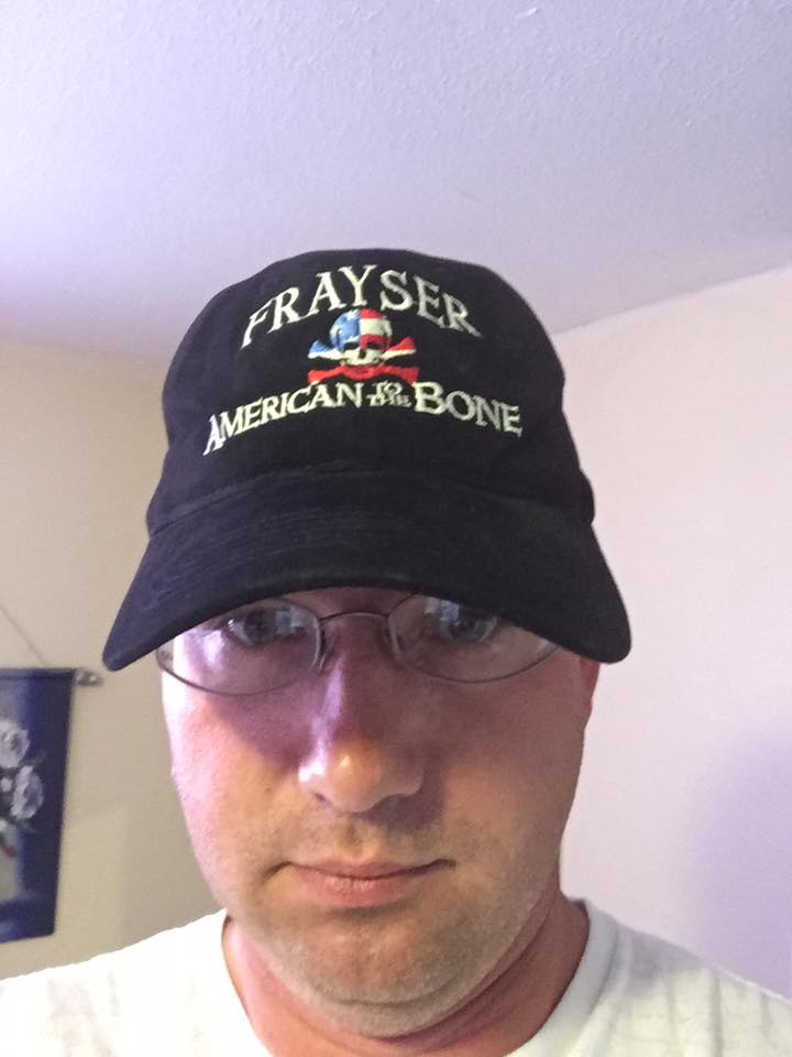 George Frayser wearing a personalized American To The Bone hat!