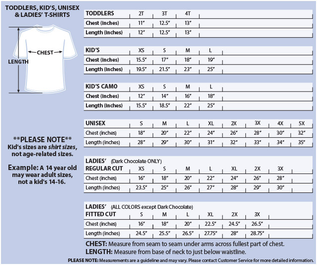 uspa t shirt size chart