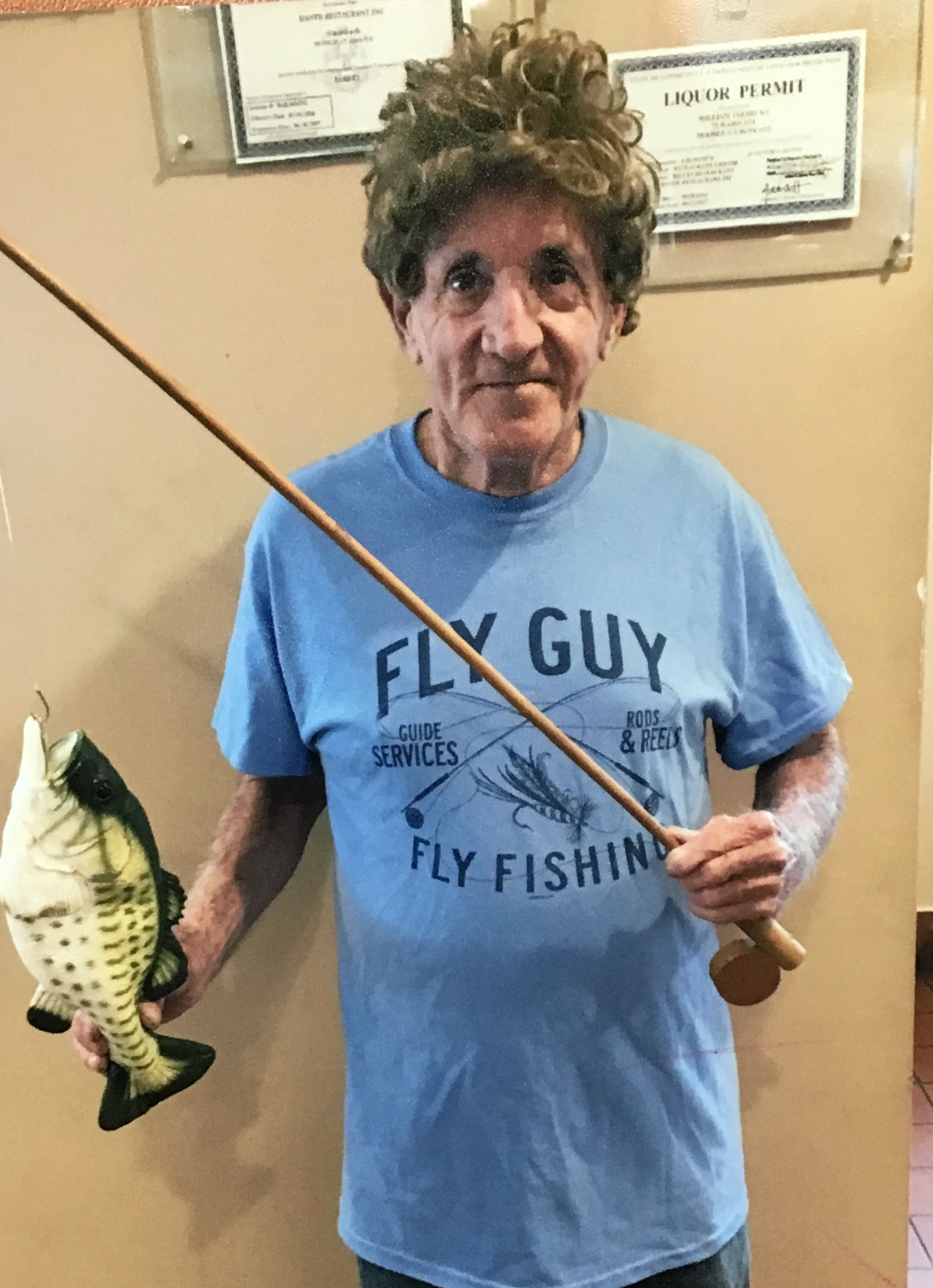 Joe - aka Fly Guy posing in his custom Fly Fishing shirt.