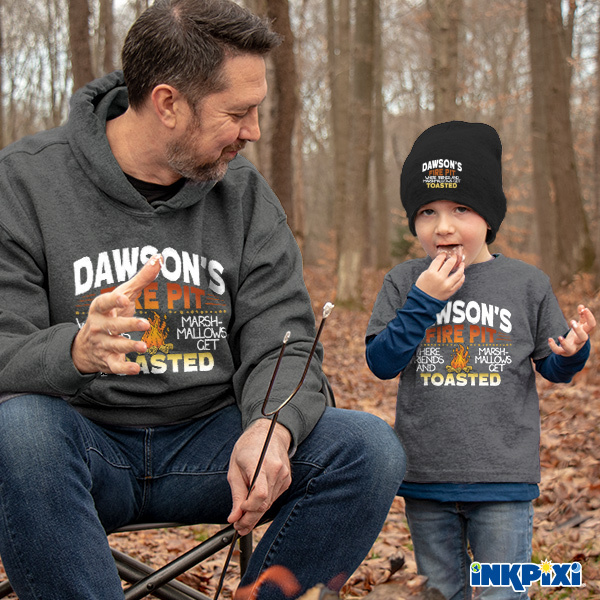 Fire Pit Personalized Shirts & Beanies For Your Family