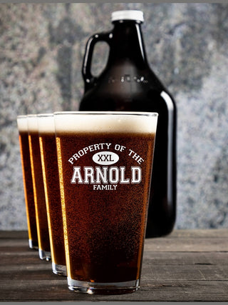 Property of Family : Growler Pint Glass Gift Sets - Color Printed