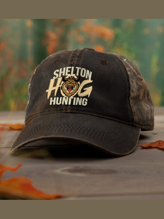 Hog Hunting : Embroidered 2-Tone Camo Hats