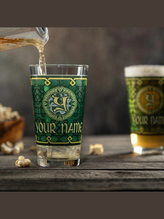 Celtic Knot Monogram : Pint Glasses - Color Printed