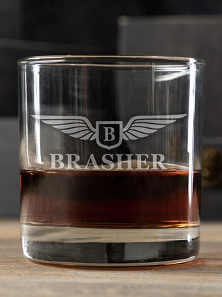 Aviation Monogram : Rocks Glasses - Engraved