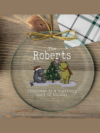 Togethery Holiday : 4 Inch Round Glass Ornament