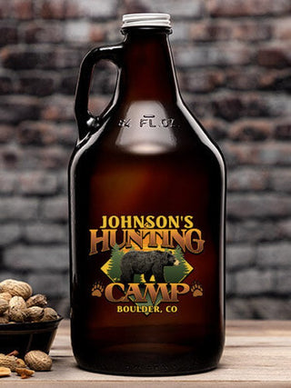 Bear Hunting Camp : Beer Growlers - Color Printed