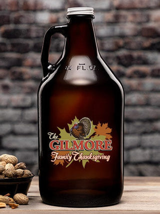 Family Thanksgiving : Beer Growlers - Color Printed