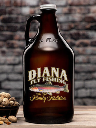 Fly Fishing Family Tradition : Beer Growlers - Color Printed
