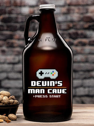 Gamer Man Cave : Beer Growlers - Color Printed