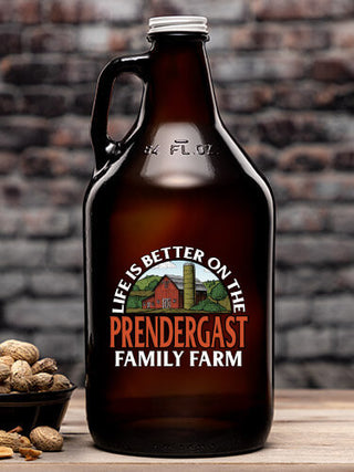 Life Is Better Farm : Beer Growlers - Color Printed