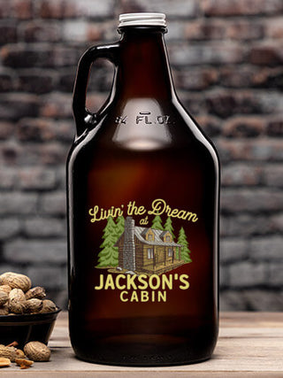 Livin' The Dream Cabin : Beer Growlers - Color Printed