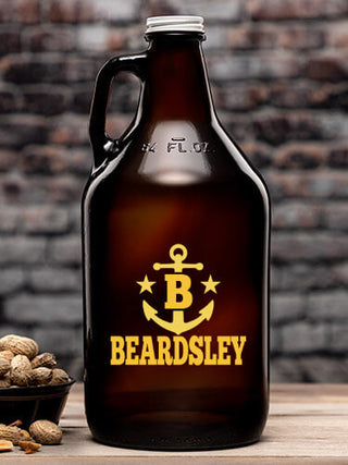 Nautical Monogram : Beer Growlers - Color Printed