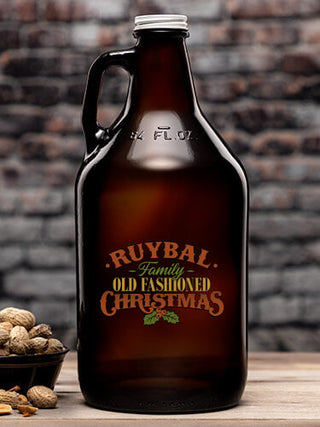 Old Fashioned Christmas : Beer Growlers - Color Printed