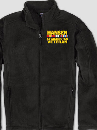 Afghanistan Veteran : Embroidered Fleece Jackets