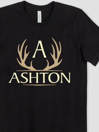 Antler Monogram : Premium Printed T-Shirts
