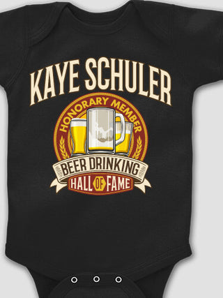 Beer Drinking Hall Of Fame : Printed Baby Bodysuits