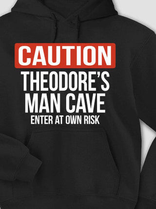 Caution Man Cave : Printed Hoodies