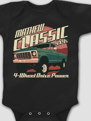 Classic 4X4s : Printed Baby Bodysuits