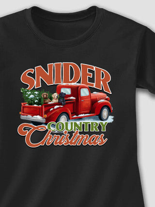 Country Christmas : Adult Ladies Fitted T-Shirt