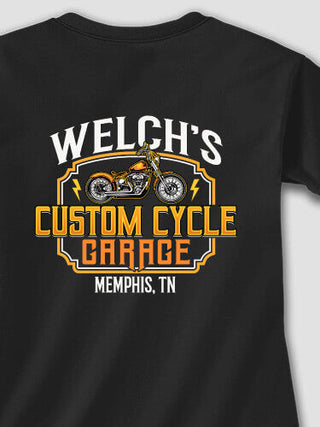 Custom Cycle Garage BP : Adult Ladies Fitted T-Shirt