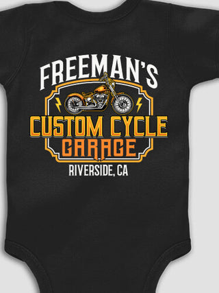 Custom Cycle Garage BP : Printed Baby Bodysuits