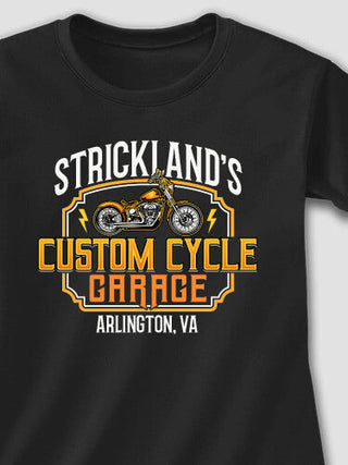 Custom Cycle Garage : Adult Ladies Fitted T-Shirt