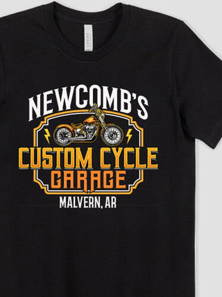 Custom Cycle Garage : Premium Printed T-Shirts