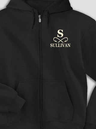 Fishing Monogram : Embroidered Zip Hoodies