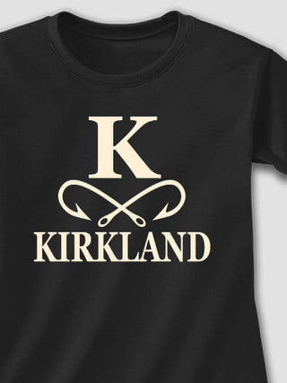 Fishing Monogram : Adult Ladies Fitted T-Shirt