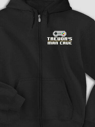 Gamer Man Cave : Embroidered Zip Hoodies
