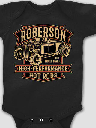 High-Performance Hot Rods : Printed Baby Bodysuits