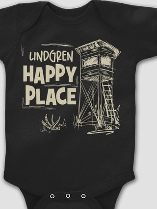 Hunting Happy Place : Printed Baby Bodysuits