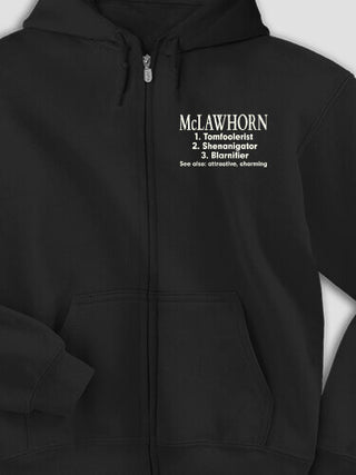 Irish Definition : Embroidered Zip Hoodies