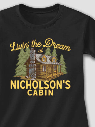 Livin' The Dream Cabin : Adult Ladies Fitted T-Shirt