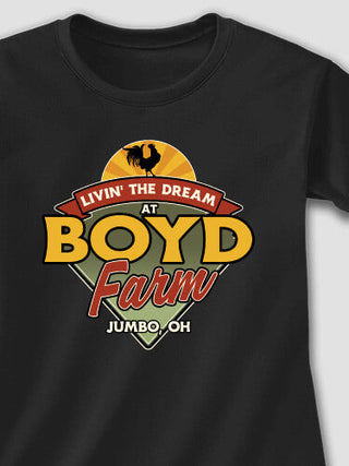 Livin' The Dream Farm : Adult Ladies Fitted T-Shirt