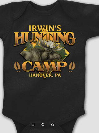 Moose Hunting Camp : Printed Baby Bodysuits
