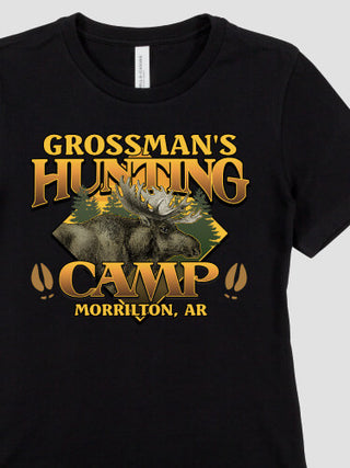 Moose Hunting Camp : Premium Ladies T-Shirts
