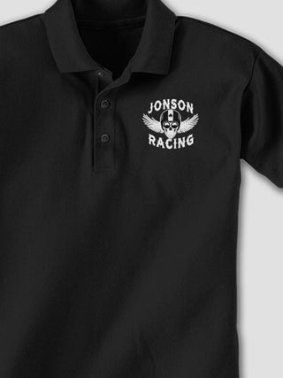 Racing Skull : Embroidered Polo Shirts