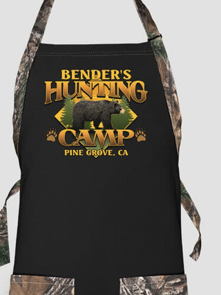 Bear Hunting Camp : Printed 2-Tone Aprons
