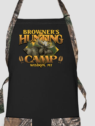 Moose Hunting Camp : Printed 2-Tone Aprons