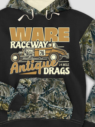 Antique Drag Race : Printed 2-Tone Camo Hoodies