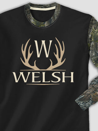 Antler Monogram : Printed 2-Tone Camo Long Sleeves