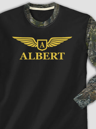 Aviation Monogram : Printed 2-Tone Camo Long Sleeves