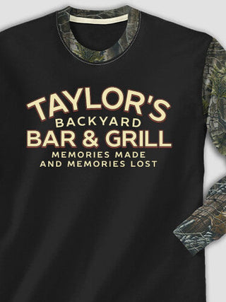 Backyard Bar and Grill : Printed 2-Tone Camo Long Sleeves