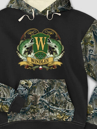 Bass Coat Of Arms : Printed 2-Tone Camo Hoodies