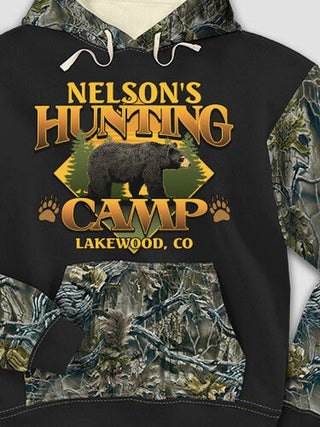 Bear Hunting Camp : Printed 2-Tone Camo Hoodies