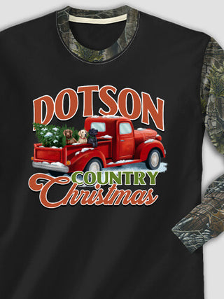 Country Christmas : Printed 2-Tone Camo Long Sleeves