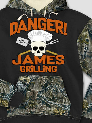 Danger Grilling : Printed 2-Tone Camo Hoodies