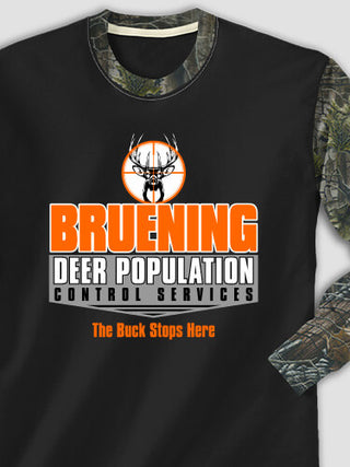 Deer Services : Printed 2-Tone Camo Long Sleeves